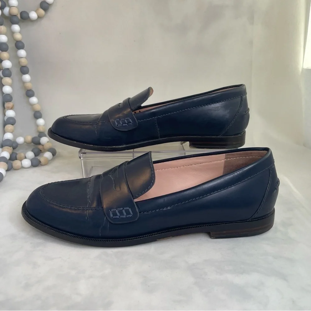 J. Crew Woman’s Navy Loafers leather upper size 7.5
